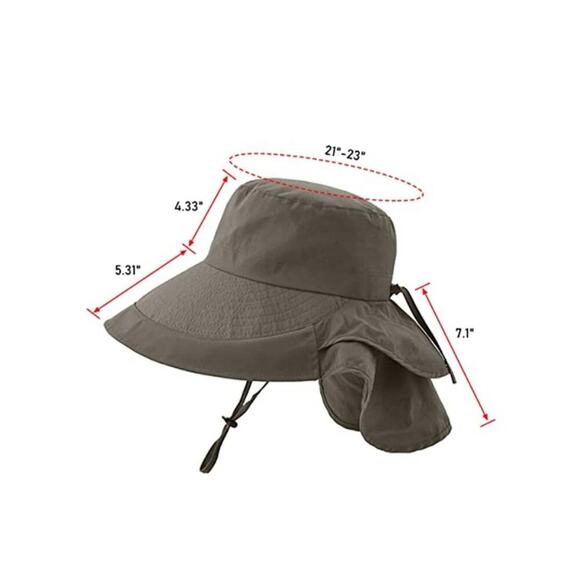 2 Pack Sun Hat UPF 50+ Wide Brim and Ponytail Hole, Hiking Safari Hat with Neck main image 5